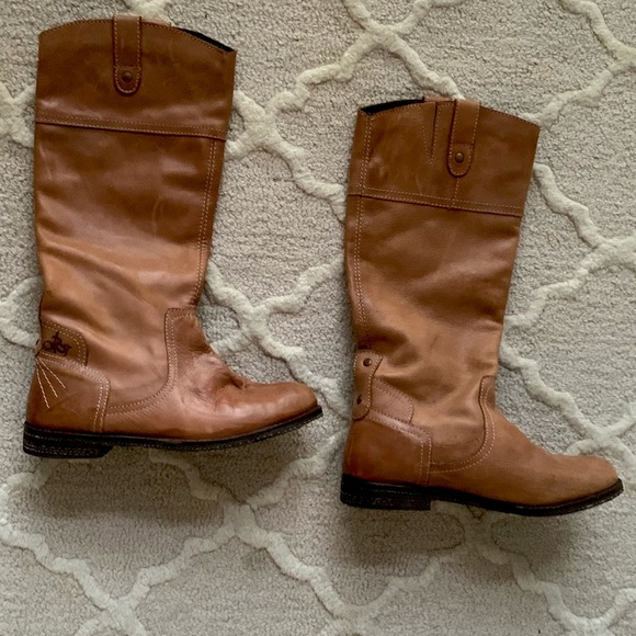 OTBT brown tall leather pull-on boots Women’s U.S. 7.5 EXCELLENT - Picture 2 of 7